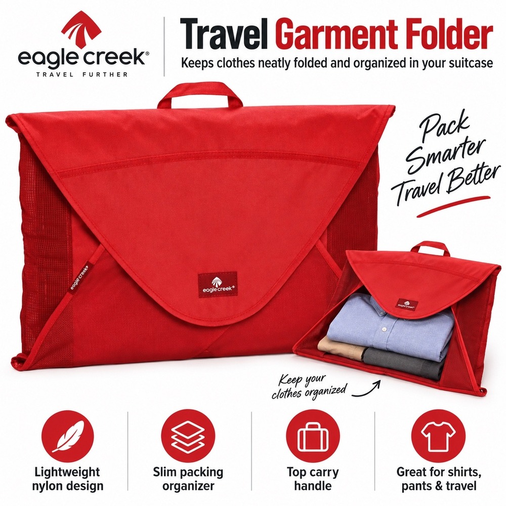 NEW Pack-It Garment Folder Bag L Eagle Creek Red Fire Travel‎ Organizer